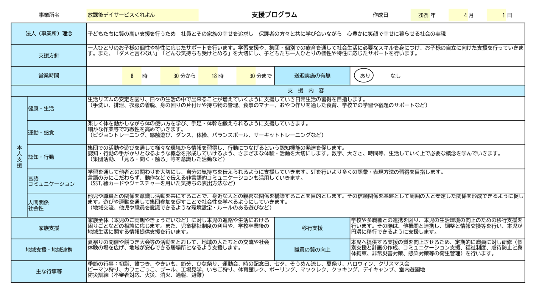 支援プログラム