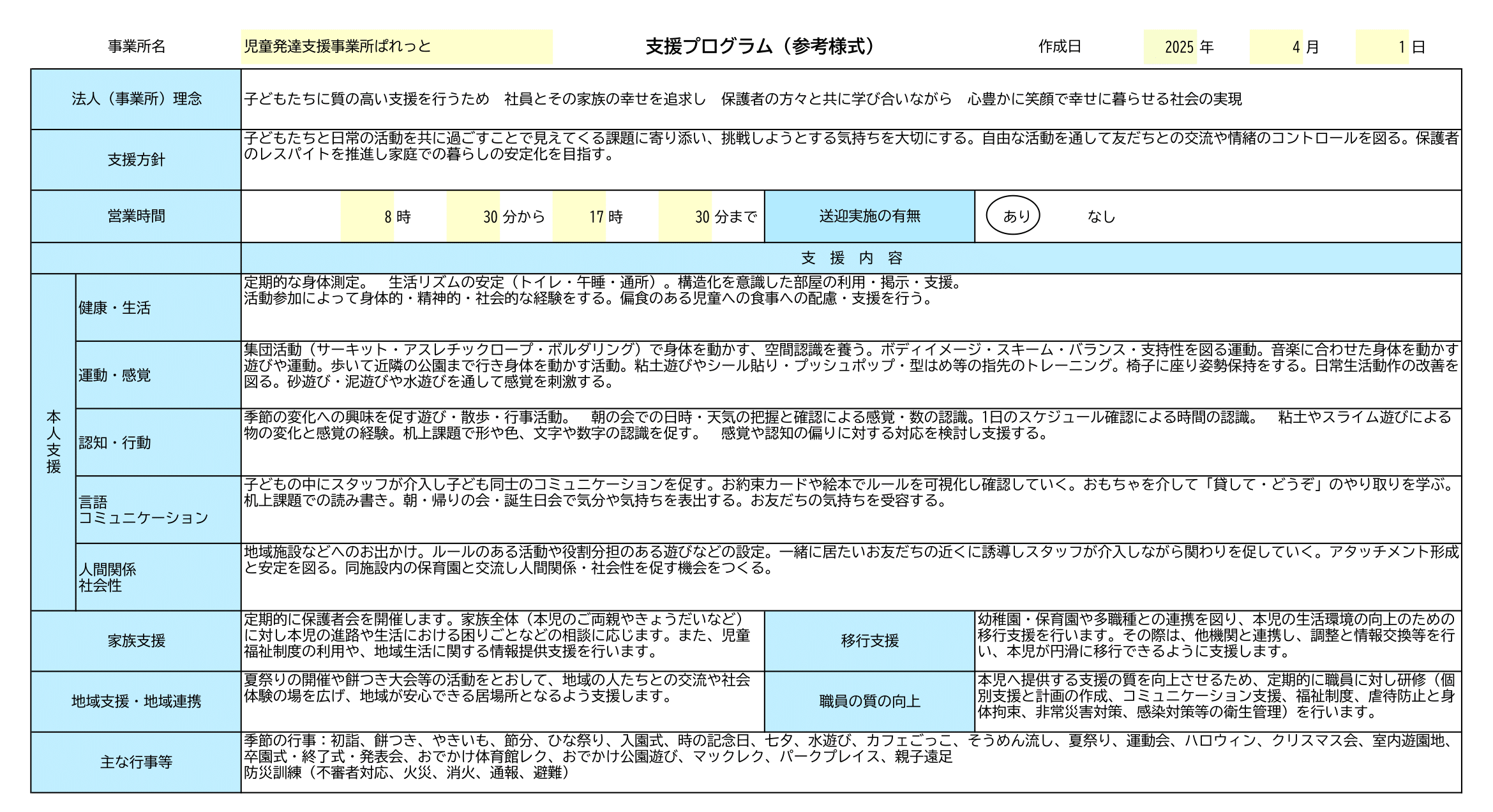 支援プログラム
